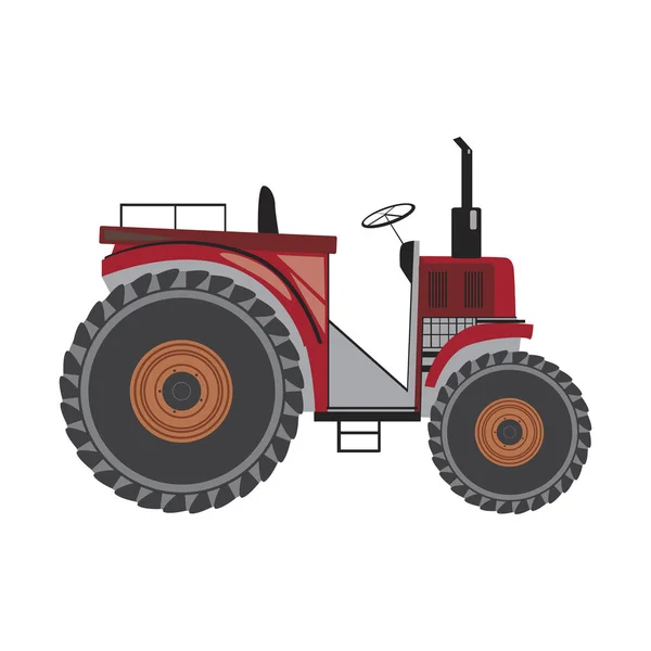 Ein roter Traktor isoliert auf weißem Hintergrund für das Design, ein ve — Stockvektor