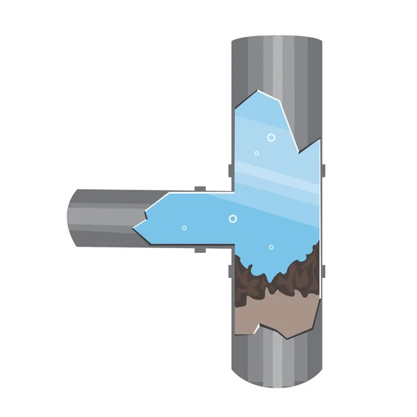 Kapalı alanda tıkanmış bir boru ve su tesisatı sorunu, düz bir vektör st