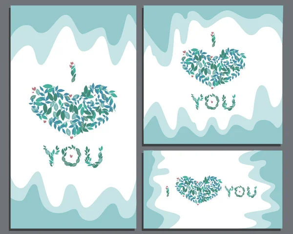 Banner romantic cu un set de format pătrat 1 � 1, 9x16 și 2560x1 — Vector de stoc