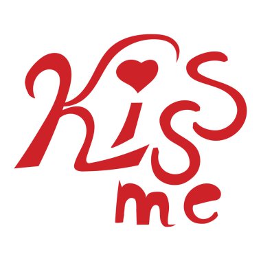 Kırmızı metinli bir mektup beni beyaz arka planda izole bir şekilde öpüyor.