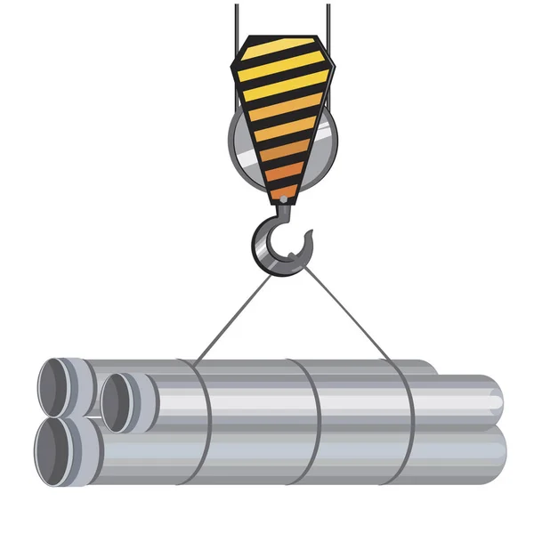 Petrol Tedariği Için Bir Vinç Kancası Boru Tasarım Endüstrisi Konsepti — Stok Vektör