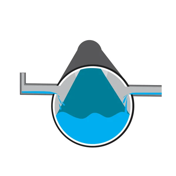 Труба Або Трубопровідна Система Водою Концепція Зливу Води Каналізації Стокові — стоковий вектор