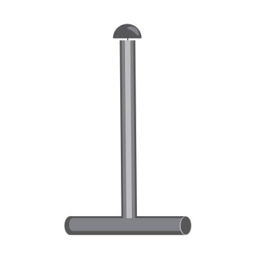 Havalandırmalı boru tasarım için beyaz arka planda izole edilmiş. Özel bir evde veya endüstriyel sektörde havalandırma borusu bulunan düz borulu hisse senedi çizimi