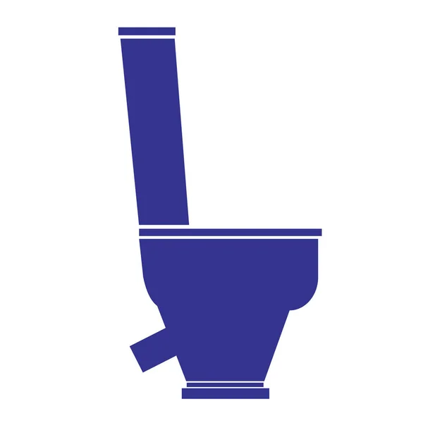 ビジネス用のロゴやロゴとしてブルーのトイレシルエット 白い背景に隔離されたWcの部屋のためのトイレとフラットベクトルストックイラストは デザインのための単一のオブジェクトとして — ストックベクタ