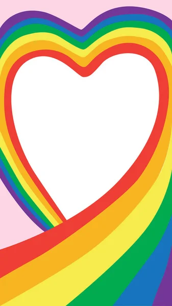 Fotoğraf ya da mesaj için kalp ya da yer ve sosyal medya için gökkuşağı bayrağı. İkinci stokkokva illüstrasyonu, eşcinsel ya da lezbiyen fotoğrafı için romantik ya da aşk dolu bir geçmiş.