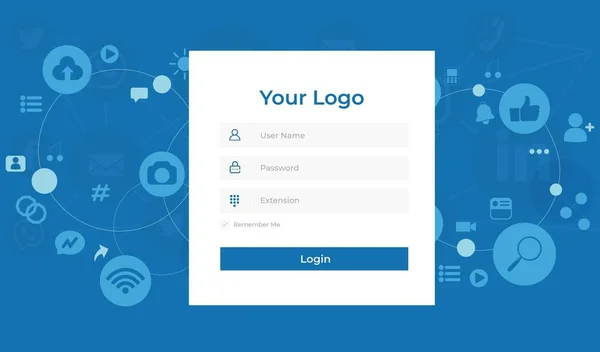 Social Media Login Signup Page Concept Multipurpose Web Projects Vector - Stok Vektor
