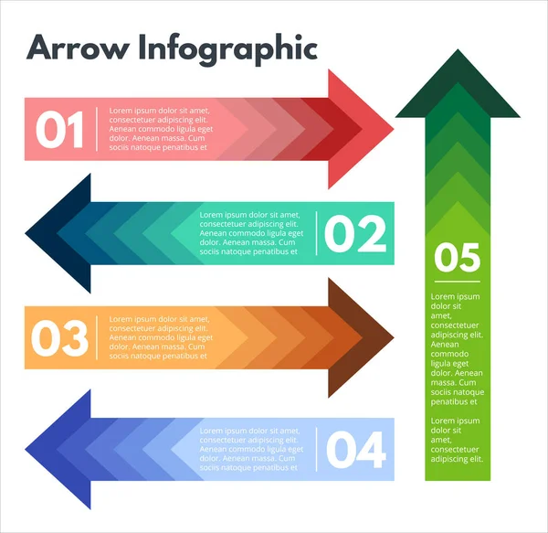 Plantilla Infografías Flecha Vectorial Para Diagrama Gráfico Presentaciones Negocios Presentaciones — Vector de stock