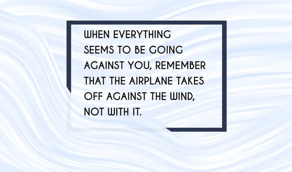 Коли Здається Йде Проти Пам Ятайте Літак Злітає Проти Вітру — стоковий вектор