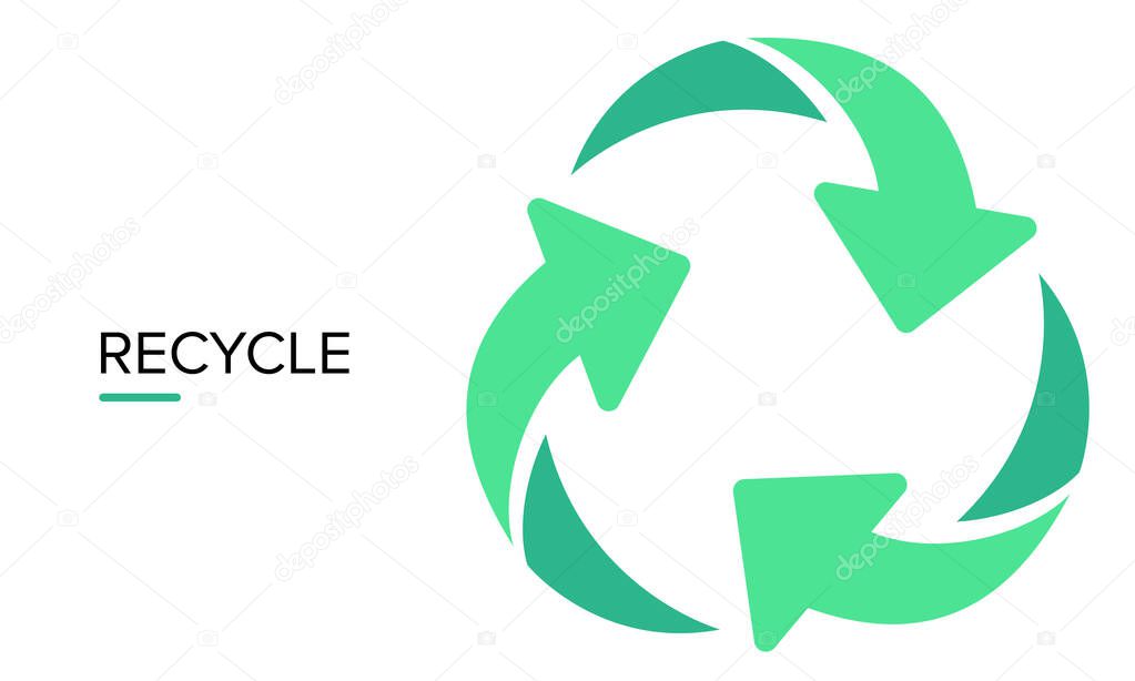 Recycle banner with green arrows