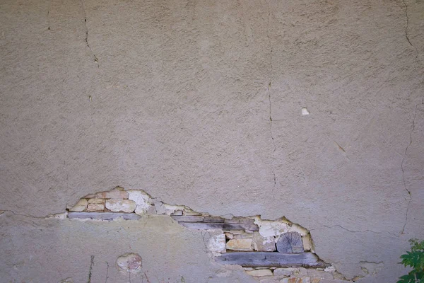 Old House Wall Texture Cracks Broken Gray Background Designs Building — Stock Photo, Image