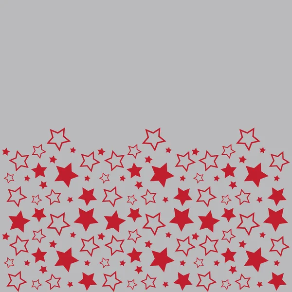 Frame with blank space for text. Border of red stars. gray background. Vector for Christmas and New Year greeting card, banner, invitation, packaging design, illustration pattern