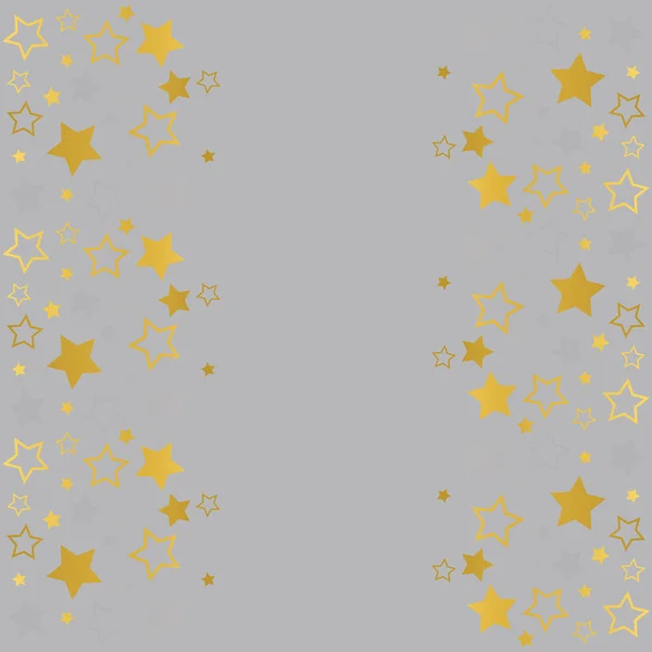框架与空白的文字空间 银色和金色的星星的边框 灰色背景 圣诞及新年贺卡 邀请函 包装设计 图案图解 — 图库矢量图片