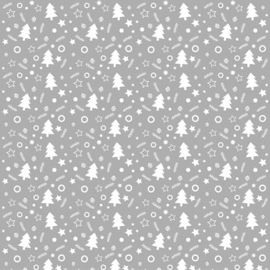 Noel süslerinin soyut desenleri. Ağaç, oyuncak, dal. Xmas ve Yeni Yıl tebrik kartı, kutlama davetiyesi, paketleme tasarımı, illüstrasyon veya afiş için arkaplan vektörü