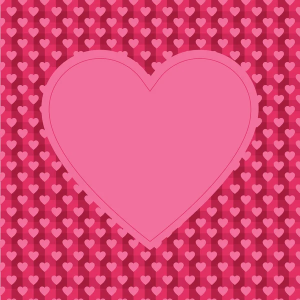 Pink Background Empty Heart Shape Text Greeting Card Valentine Day — Stock Vector