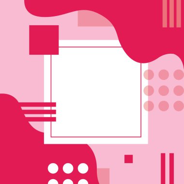 Geometrik poster şablonu, soyut şekiller, olay, satış, kopya alanı ile kaplama düzeni, pembe renkler