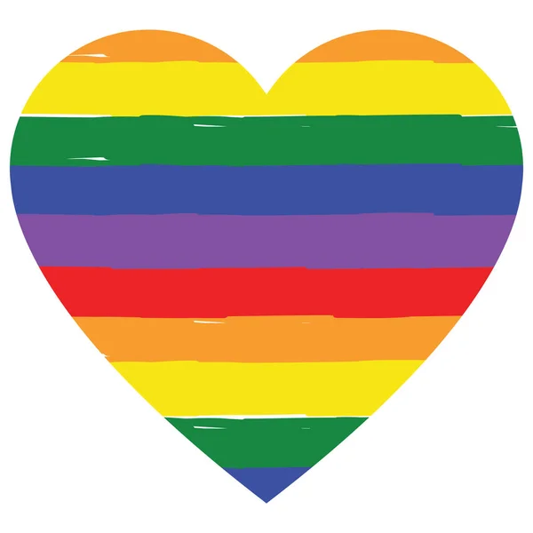 LGBT heart, rainbow colors, colorful vector for celebration, pride symbol made with brush stroke — Stock Illustration Lgbt Heart Rainbow Colors Colorful Vector Celebration Pride Symbol Made Royalty Free Stock Illustrations