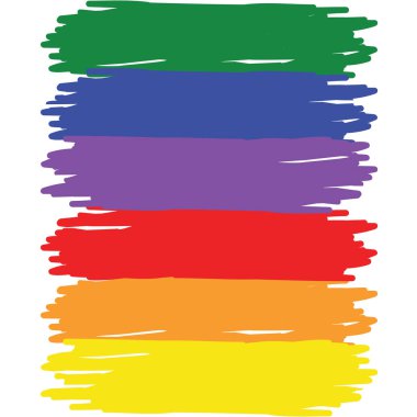 Lgbt gökkuşağı renkli bayrak fırça darbeleri, boya fırçası, arkaplan, gurur sembolü, renkli vektör