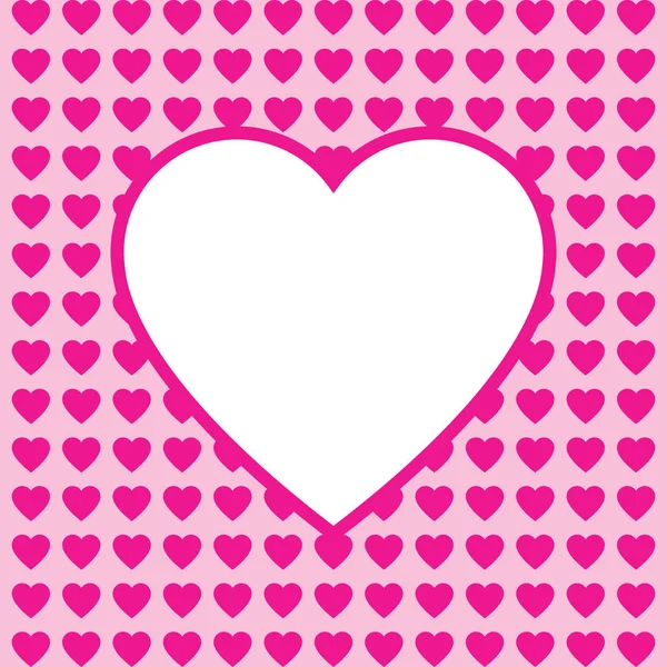 Roze Achtergrond Met Lege Hartvorm Voor Tekst Wenskaart Voor Valentijnsdag — Stockvector