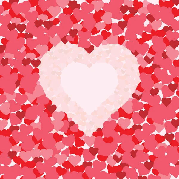 Różowe Serca Tło Pustym Kształcie Serca Dla Tekstu Kartka Okolicznościowa — Zdjęcie stockowe