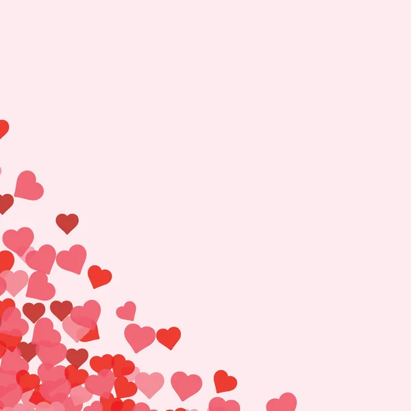 Pink background with hearts and empty place for text, greeting card for Valentine's day, wedding, mother's day, copy space