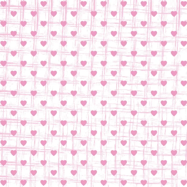 Vektor Nahtloses Muster Mit Herzen Und Punkten Romantische Tapete Grunge — Stockfoto