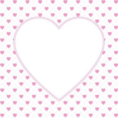 Mesaj için boş kalp şekilli pembe arkaplan, Sevgililer Günü için tebrik kartı, düğün, anneler günü, kopyalama alanı