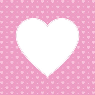 Mesaj için boş kalp şekilli pembe arkaplan, Sevgililer Günü için tebrik kartı, düğün, anneler günü, kopyalama alanı