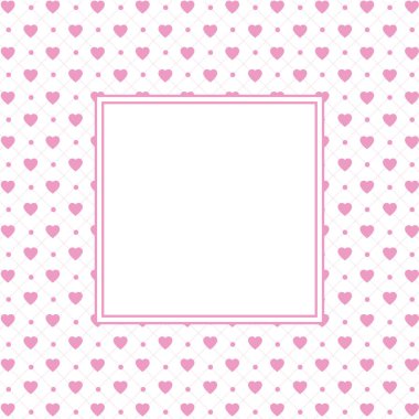 Mesaj atmak için boş bir yere sahip pembe kalp geçmişi Sevgililer Günü için tebrik kartı, düğün, anneler günü, kopyalama alanı