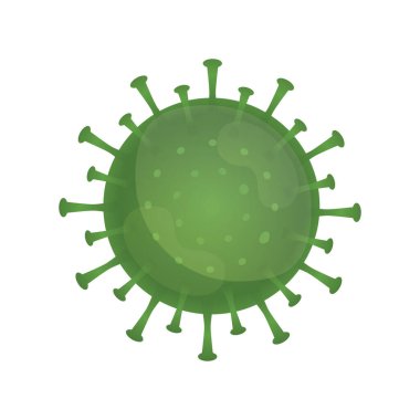 Corona virüsünün koronosilasyon grafik vektörü, Wuhan 'daki enfeksiyon. Yeşil virüs, beyaz zemin, salgın, covid-19 salgını