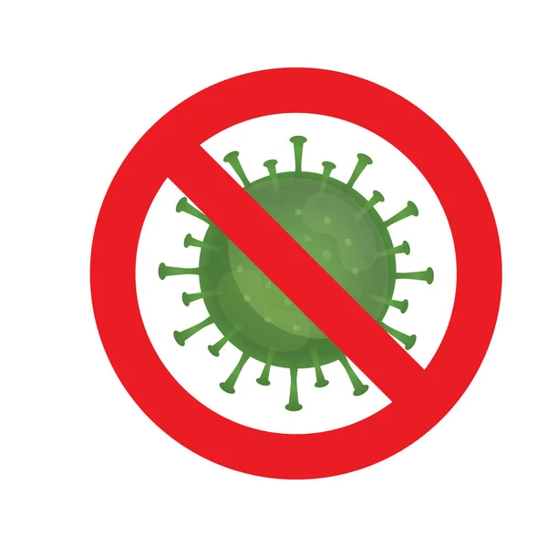 Kuvitus Corona Viruksen Graafisesta Vektorista Infektio Wuhanissa Kieltosymboli Varoitusmerkki Vihreä — vektorikuva