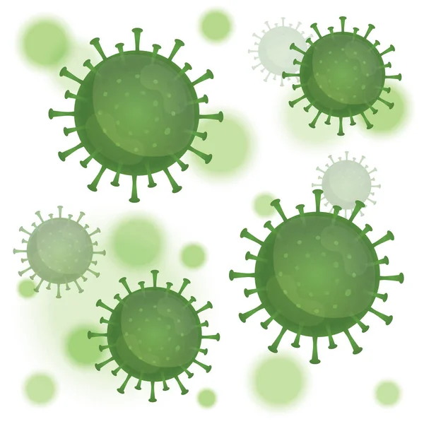 Coronailustración Vector Gráfico Del Virus Corona Infección Wuhan Virus Verde — Vector de stock