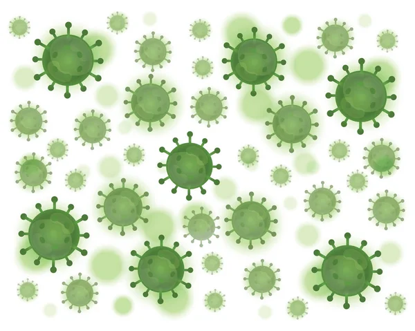 Grafische Illustratie Van Corona Virus Covid Achtergrond Groen Virus Witte — Stockvector