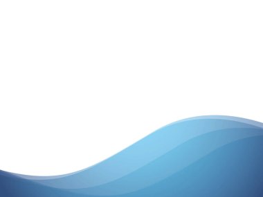 Soyut arkaplan, mavi dalgalar, düz tasarım, kopyalama alanı, vektör, sunum için dalgalı elementler, şablon