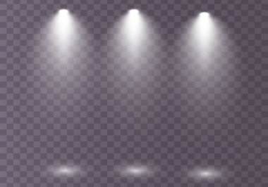 Beyaz spot ışıkları parlıyor