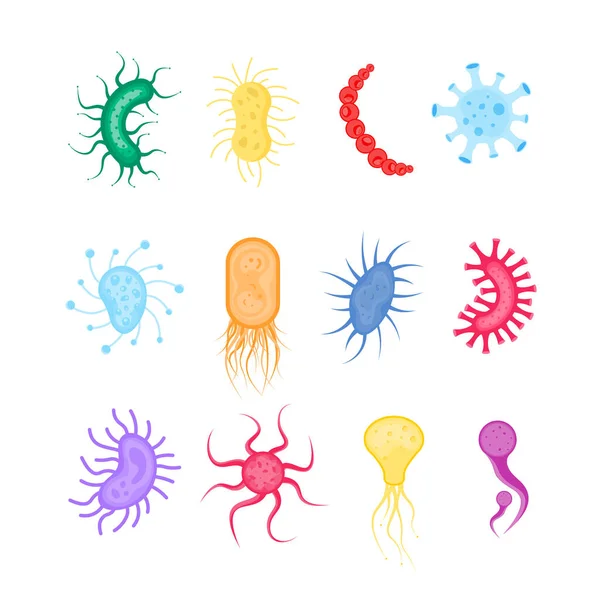 Bakteri, bakteri, mikroba - Stok Vektor