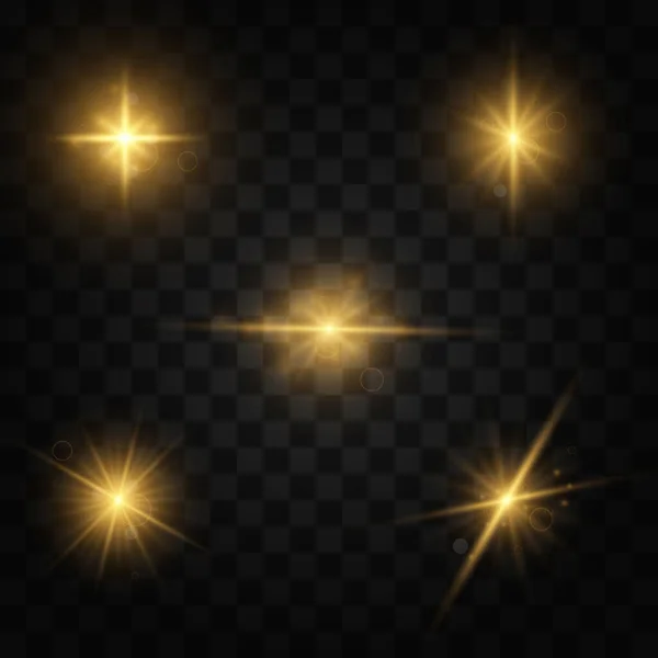 黄色の輝き星々 — ストックベクタ