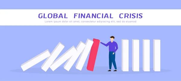 Crisis financiera. Domino — Vector de stock