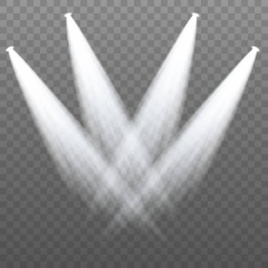 Beyaz spot ışıkları parlıyor