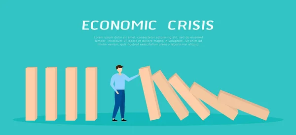 Crisi finanziaria. Domino — Vettoriale Stock