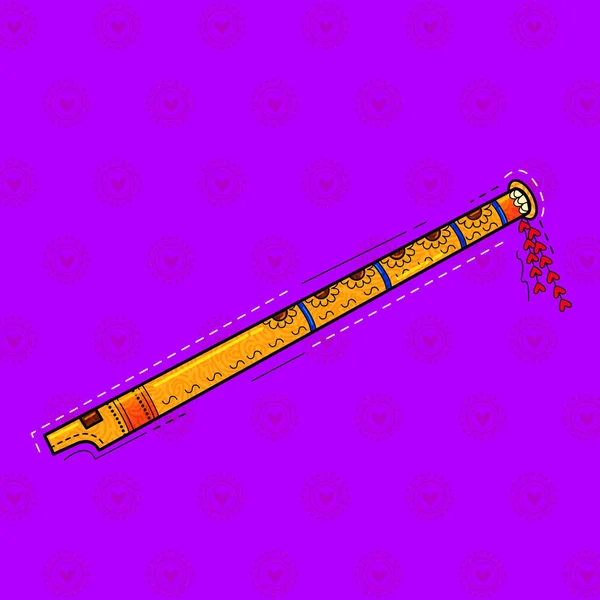 illustration of desi (indian) art style flute.