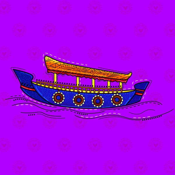 Desi Indian Art Style Shikara Boat 로열티 프리 스톡 사진