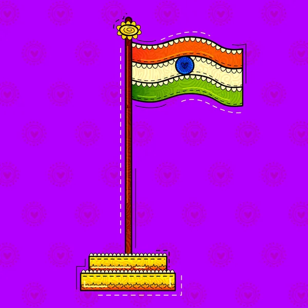 Ilustrasi Desi India Gaya Seni Bendera India — Stok Foto