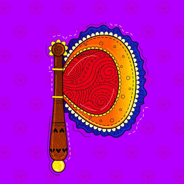 illustration of desi (indian) art style indian hand fan.