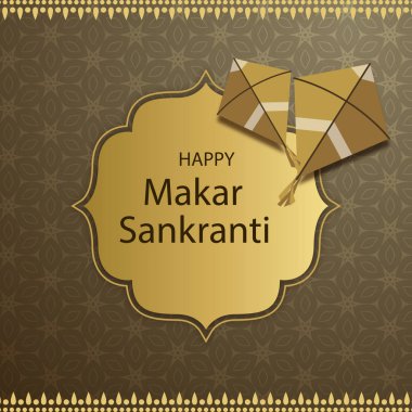 illustration of Happy Makar Sankranti wallpaper with colorful kite string for festival of India clipart