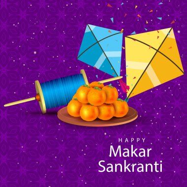 festival Hindistan için renkli uçurtma dize ile mutlu Makar Sankranti duvar kağıdı resmi