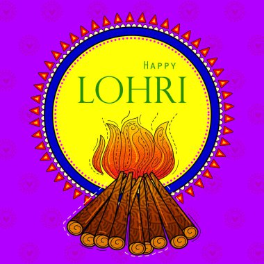 Punjabi festivali için Mutlu Lohri tatil geçmişinin bir gösterimi