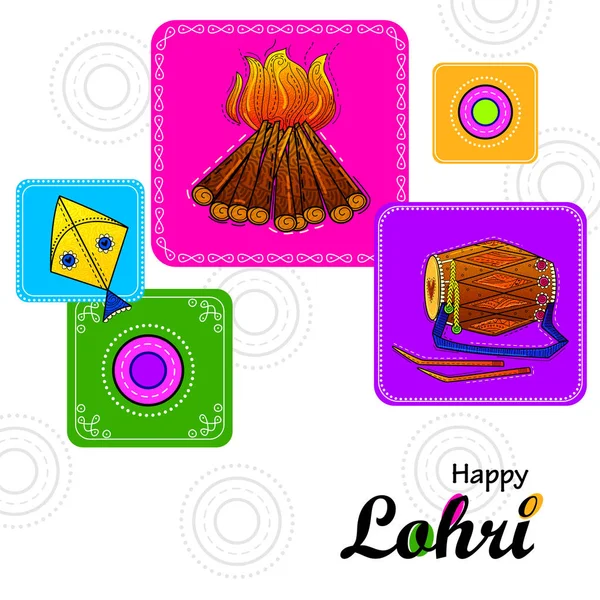 Illustration Happy Lohri Fond Vacances Pour Festival Punjabi — Photo