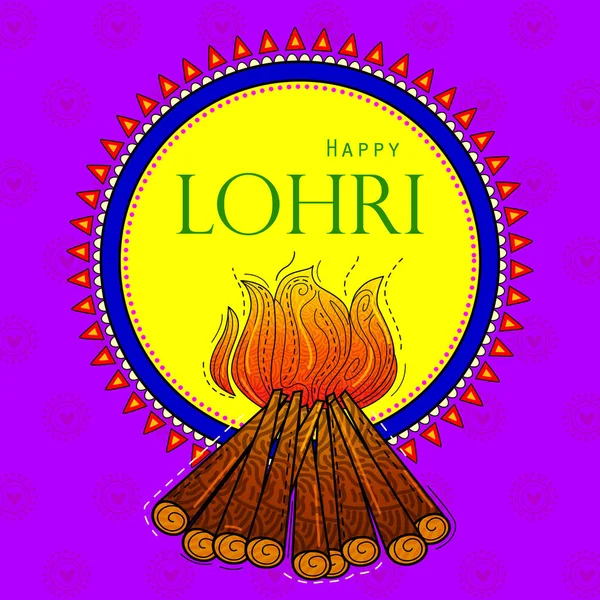 Ilustrație Fundalului Vacanță Happy Lohri Pentru Festivalul Punjabi Imagini stoc fără drepturi de autor