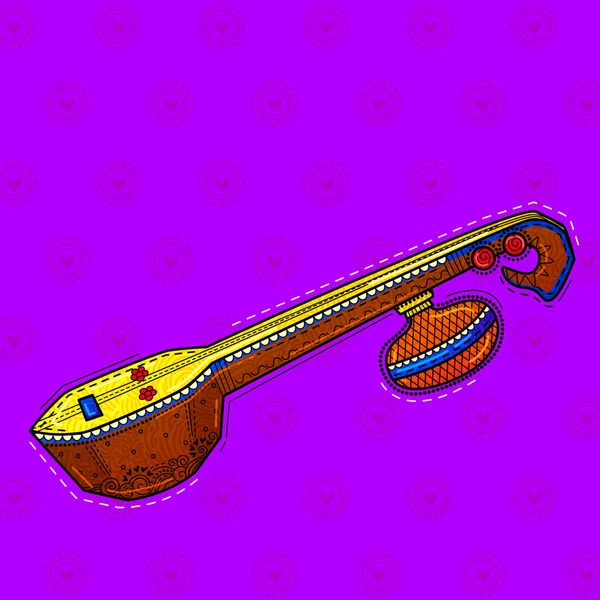 Ilustração Desi Indiana Arte Estilo Veena Índio Instrumento Musical — Fotografia de Stock