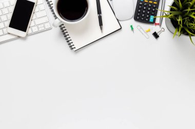 Bilgisayarlı Top View ofis masası, akıllı telefon ve kopyalama alanı olan ofis malzemeleri